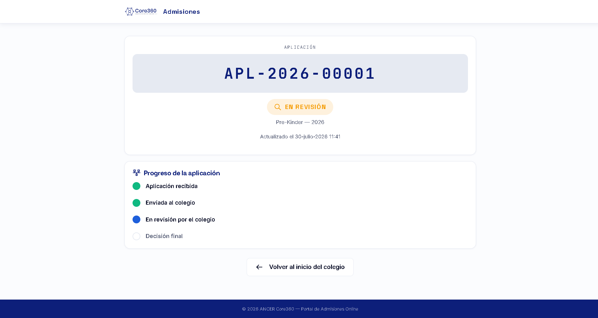 Seguimiento de la aplicación