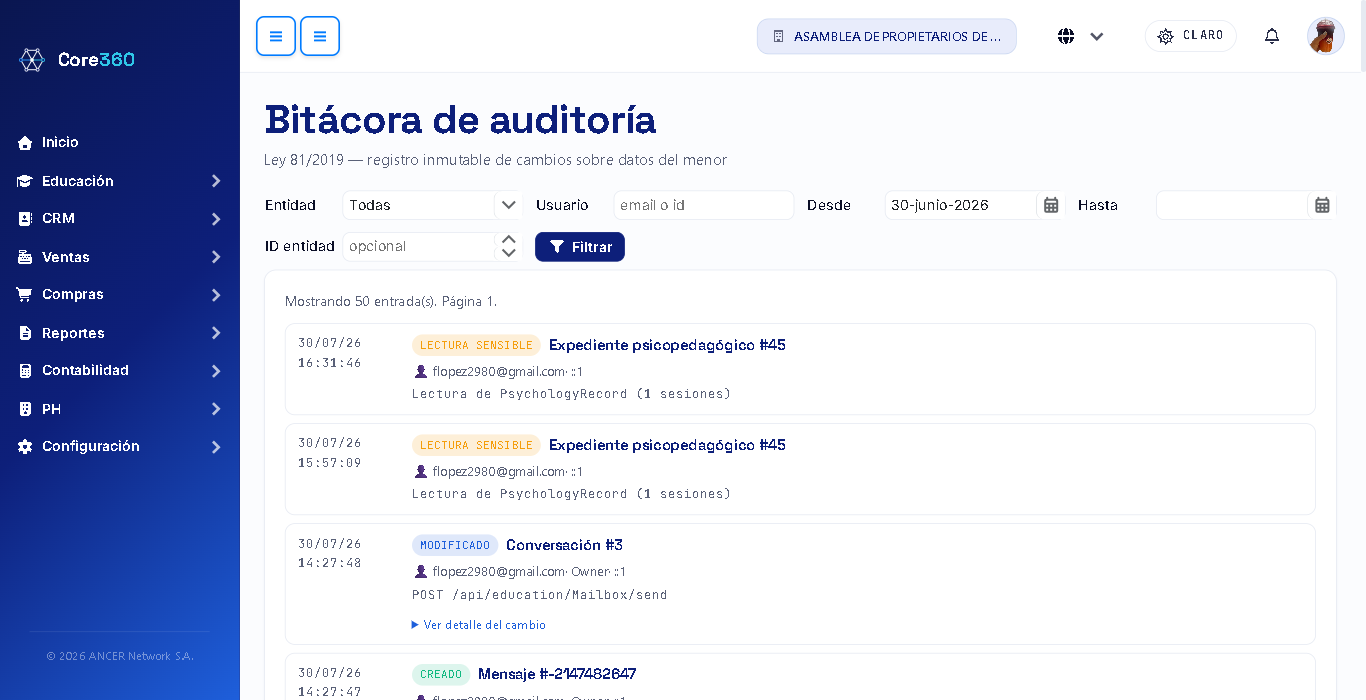 Bitácora de auditoría