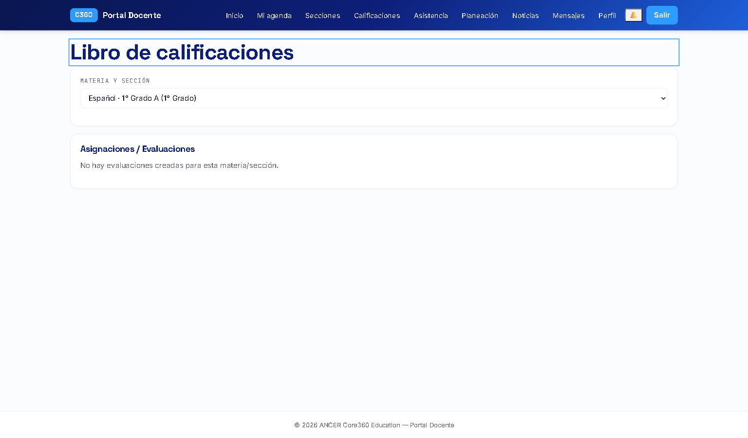 Libro de calificaciones